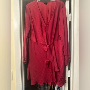 NWOT Express long sleeve red dress